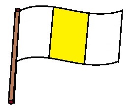 Vlajka se žlutým pruhem uprostřed